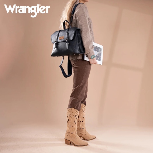 Wrangler Top Handle Carry Satchel/Laptop Bag/Backpack/Crossbody Navy Blue main image 7